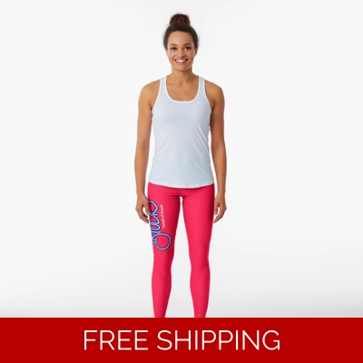 Leggins CH Red Classic Original White & Blue side Logo TOS